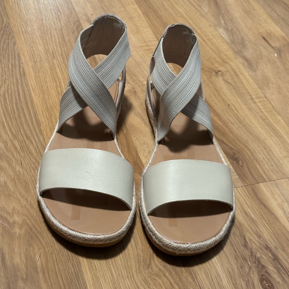 Sorel Cream Espadrilles with Elastic Straps